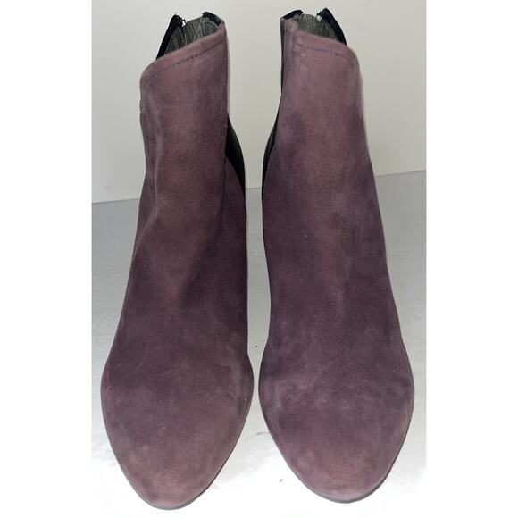 TSUBO Suede Leather ankle BOOTS Sz 7.5 navy purple colorblock heel NEW - Picture 9 of 9